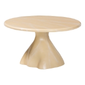 bali & pari Aponi Marbled Resin Coffee Table - Sculptural Center Table with Round Top and Pedestal Base, Modern Contemporary Statement Furniture, Cream Baxton Studio restaurant furniture, hotel furniture, commercial furniture, wholesale living room furniture, wholesale coffee table, classic coffee table